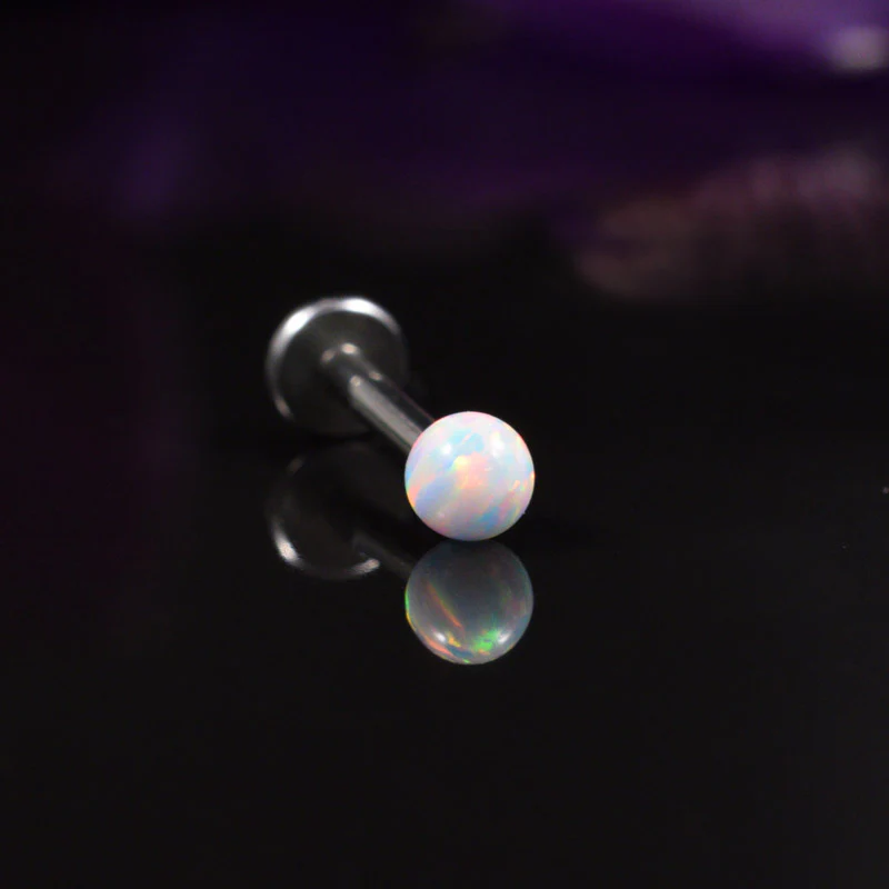 Labret Internally Threaded with Opalite Ball