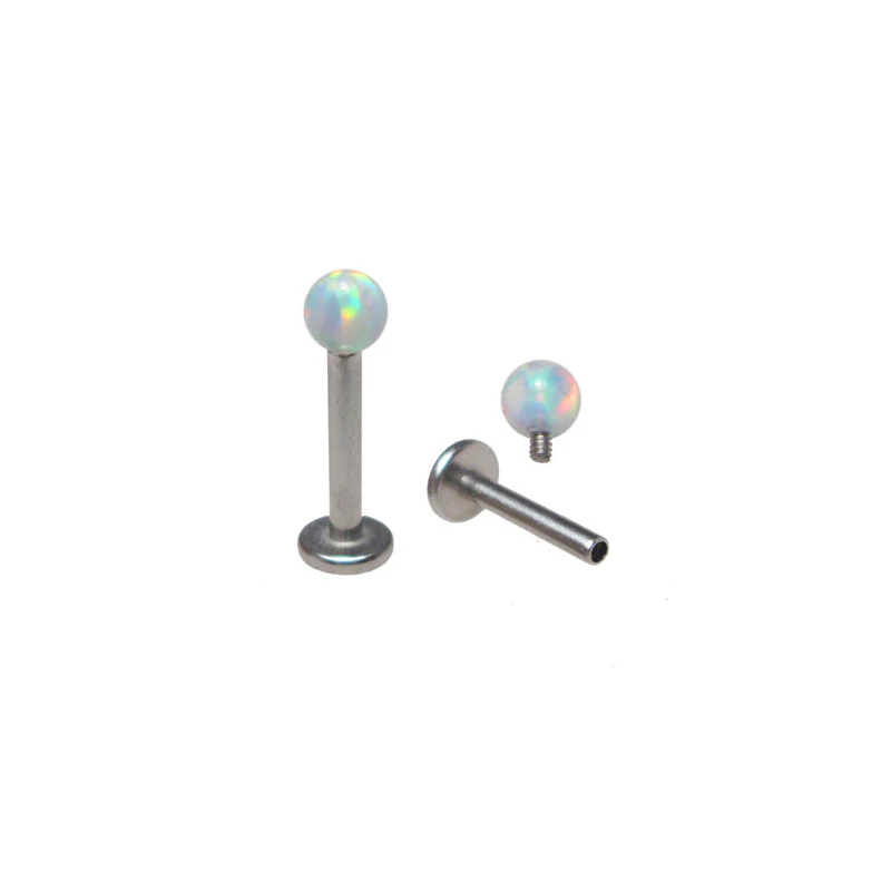 Labret Internally Threaded with Opalite Ball - Image 2