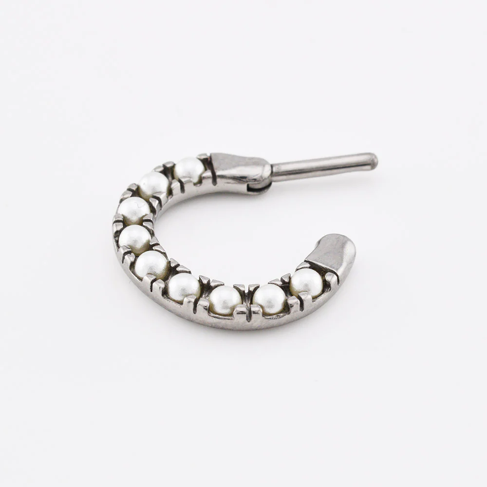 Pearl Septum Clicker Ring - Image 3