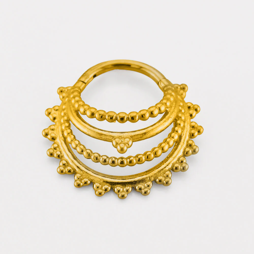 'Kashvi' Rajasthani Clicker Ring in Gold - Image 3