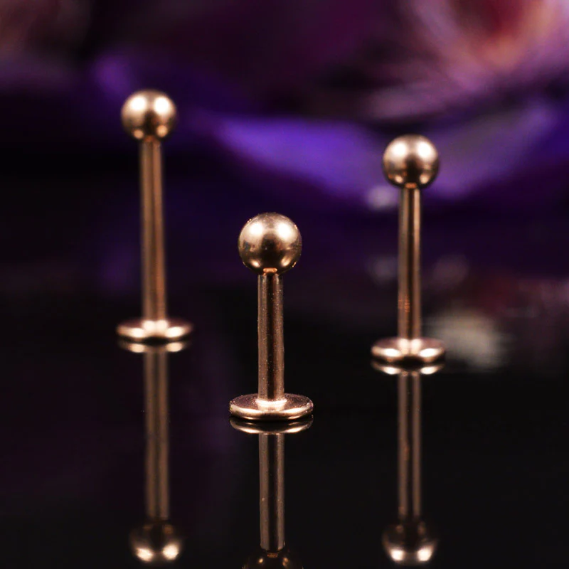 Rose Gold Flat Back Micro Labret