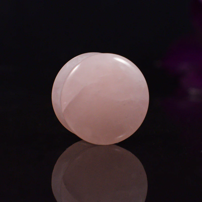 Rose Quartz Crystal Flesh Plugs