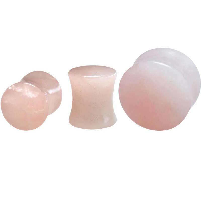 Rose Quartz Crystal Flesh Plugs - Image 2
