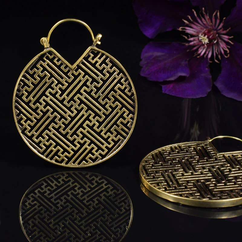Sayagata Disc Earrings