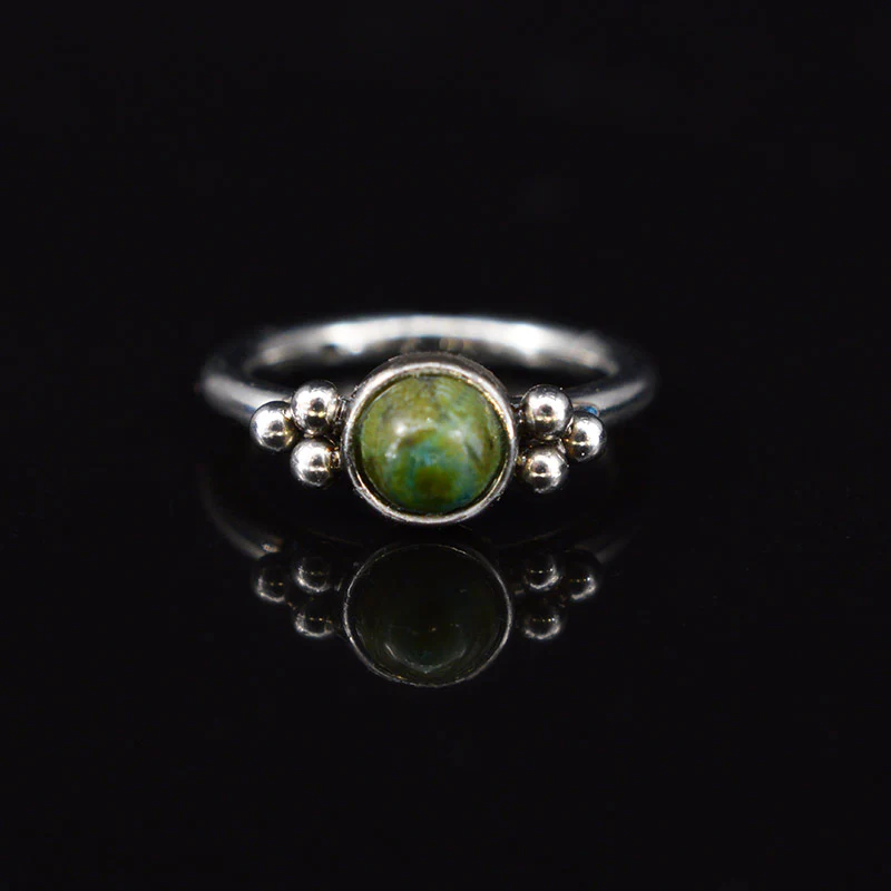 Clicker Ring with African Jade