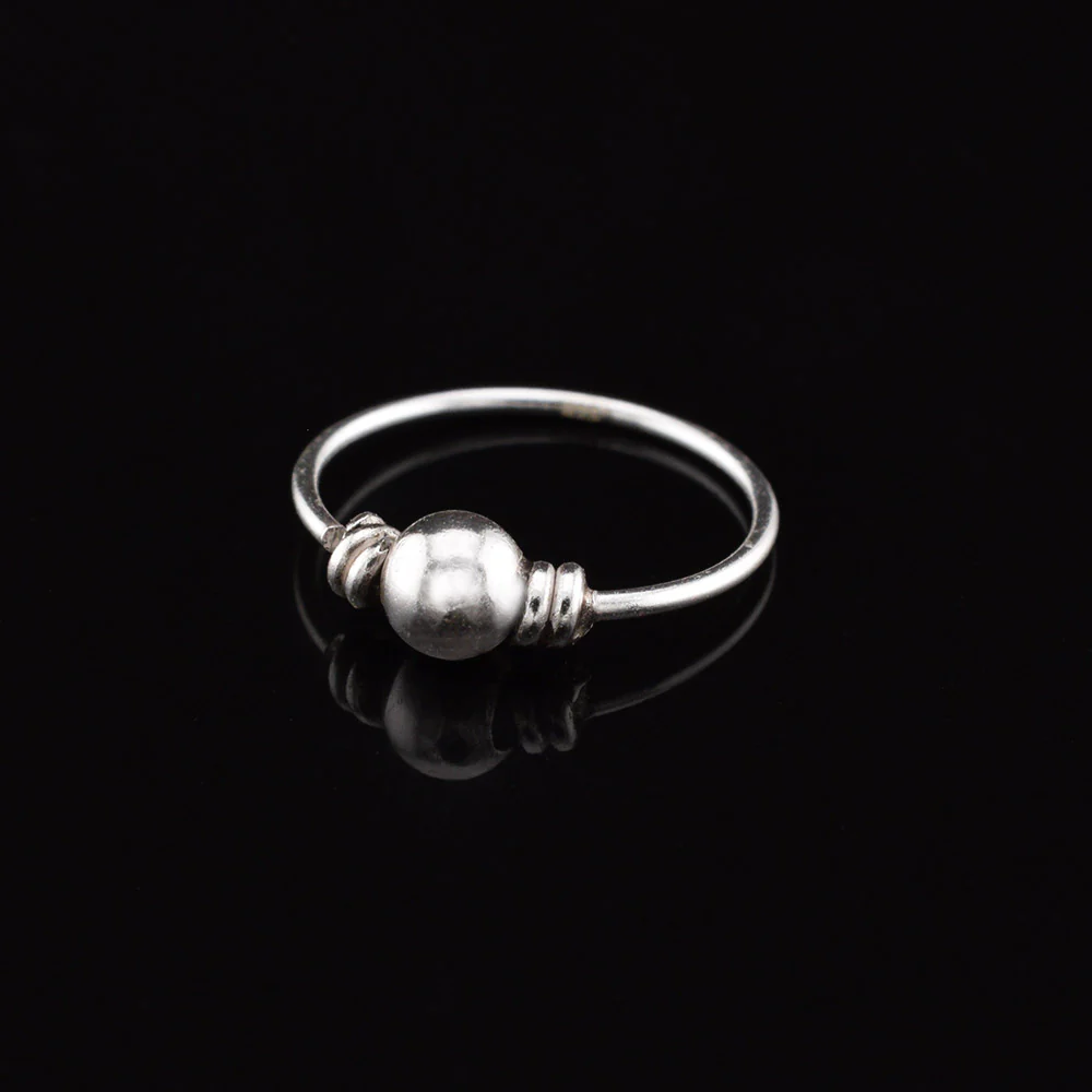 Silver Bali Nose Ring 'Indah'