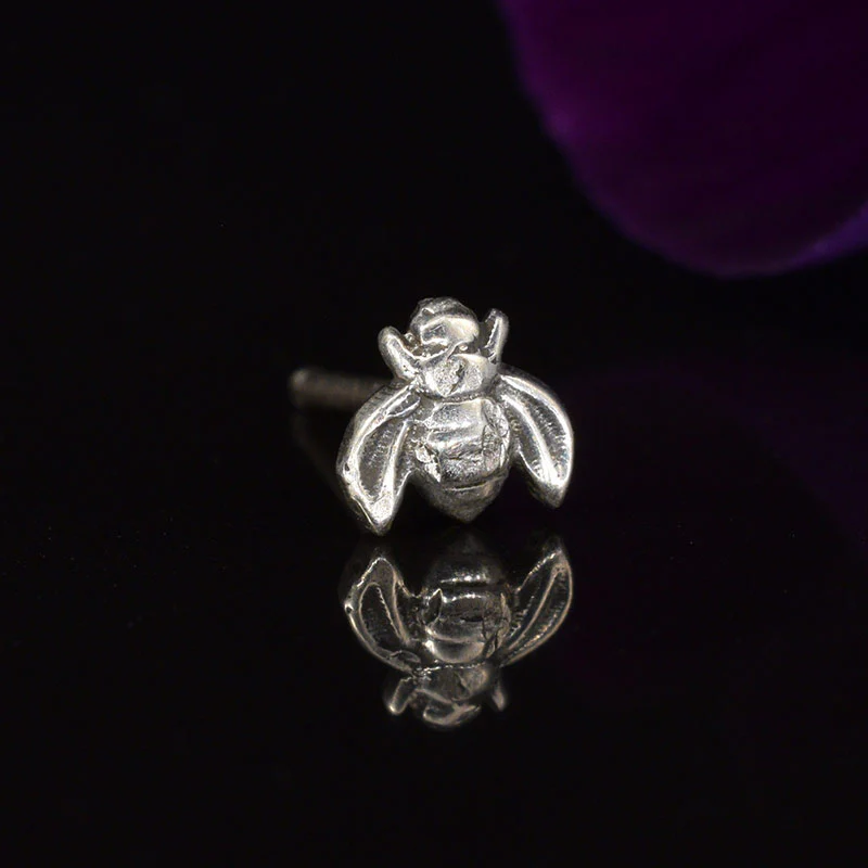Silver Bee Nose Stud