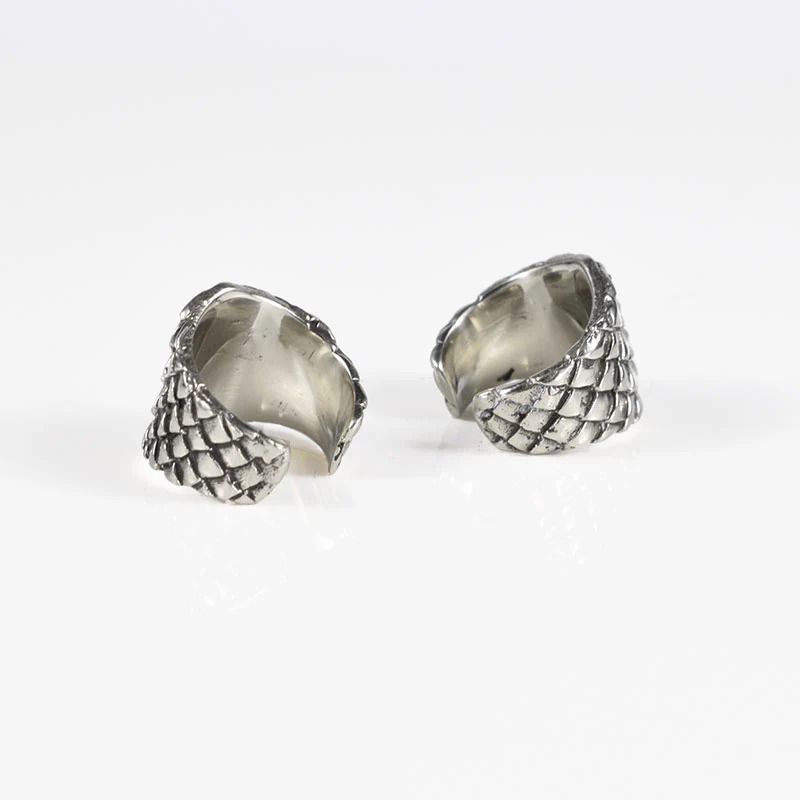 Silver Brass Reptile Skin Ear Cuff or Dread Bead - Image 3
