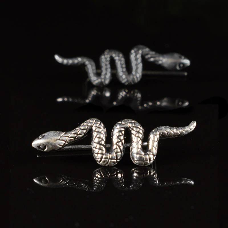 Silver Snake Ear Crawler Earrings - Image 2