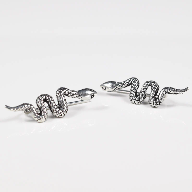 Silver Snake Ear Crawler Earrings - Image 3