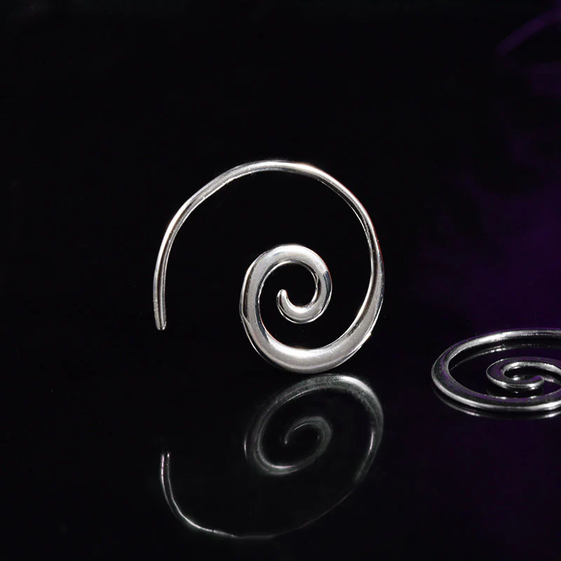 Small Silver Spiral Earrings