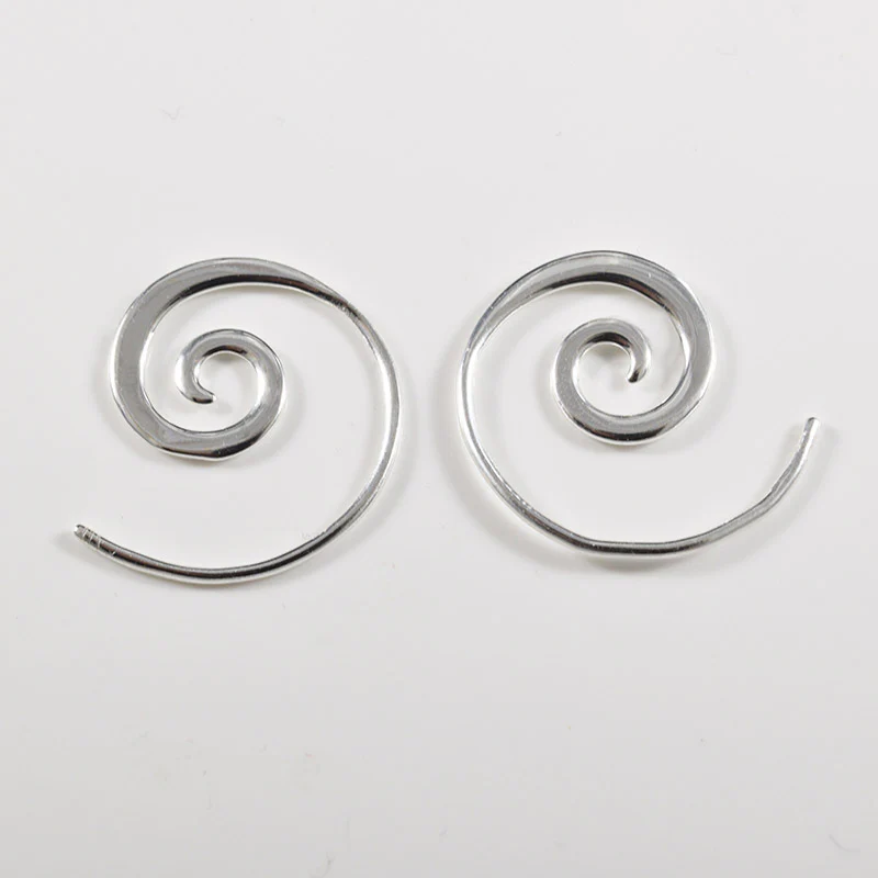 Small Silver Spiral Earrings - Image 2