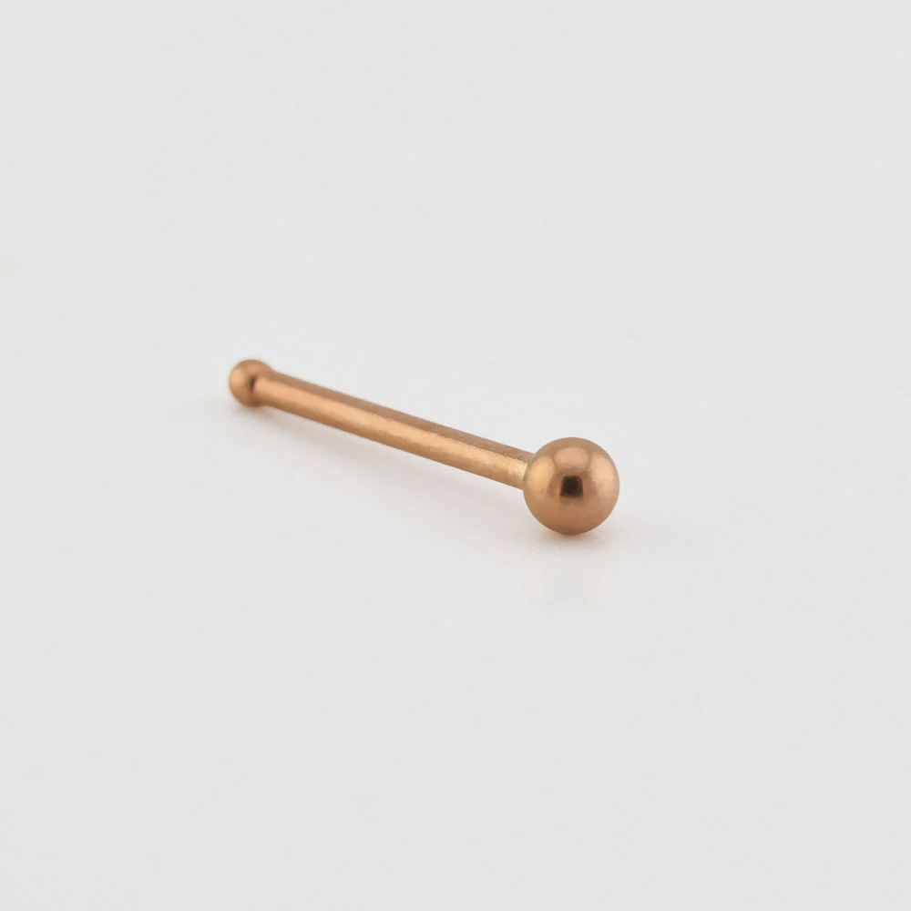 Simple Nose Stud in Rose Gold Surgical Steel - Image 2