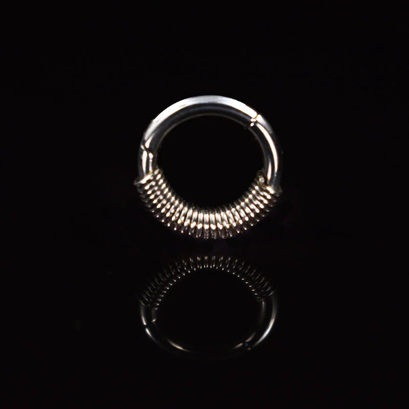 Small Hinged Segment Ring with Bali Coil