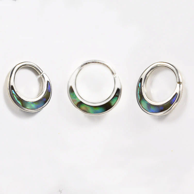Silver Septum Ring with Abalone Shell - Image 2
