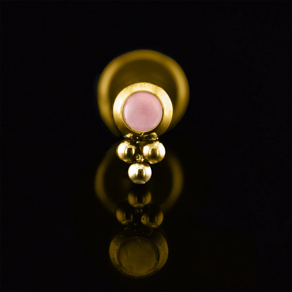Small Gold Labret with Rose Quartz