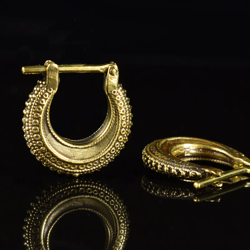 Small Tribal Brass Earrings 'Tara'