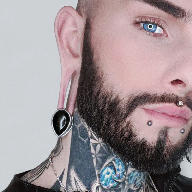 Spade Ear Weight with Amethyst Crystal - Image 5