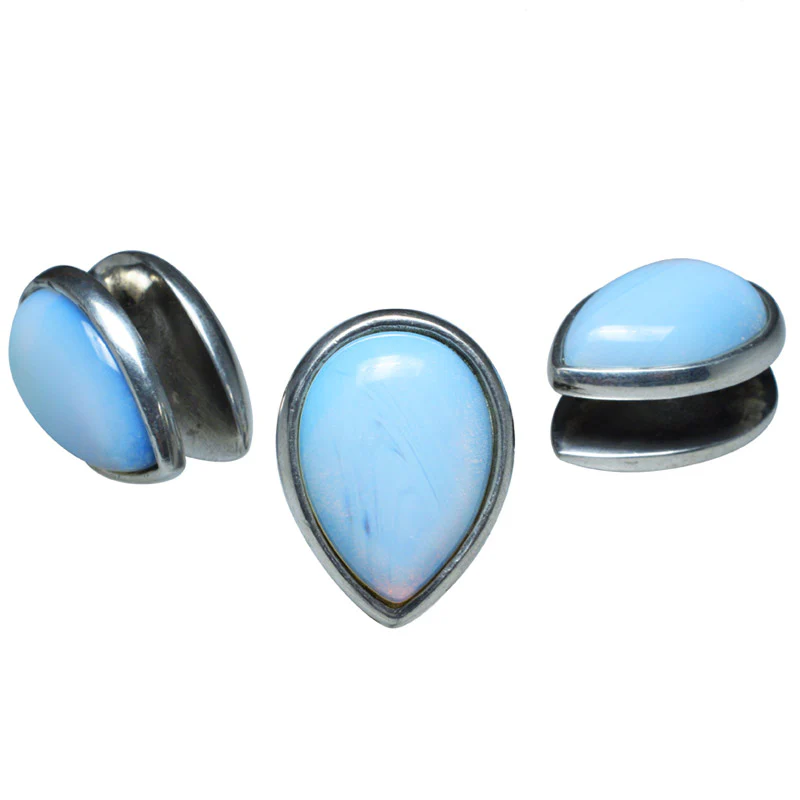 Spade Ear Weights with Opalite - Image 3