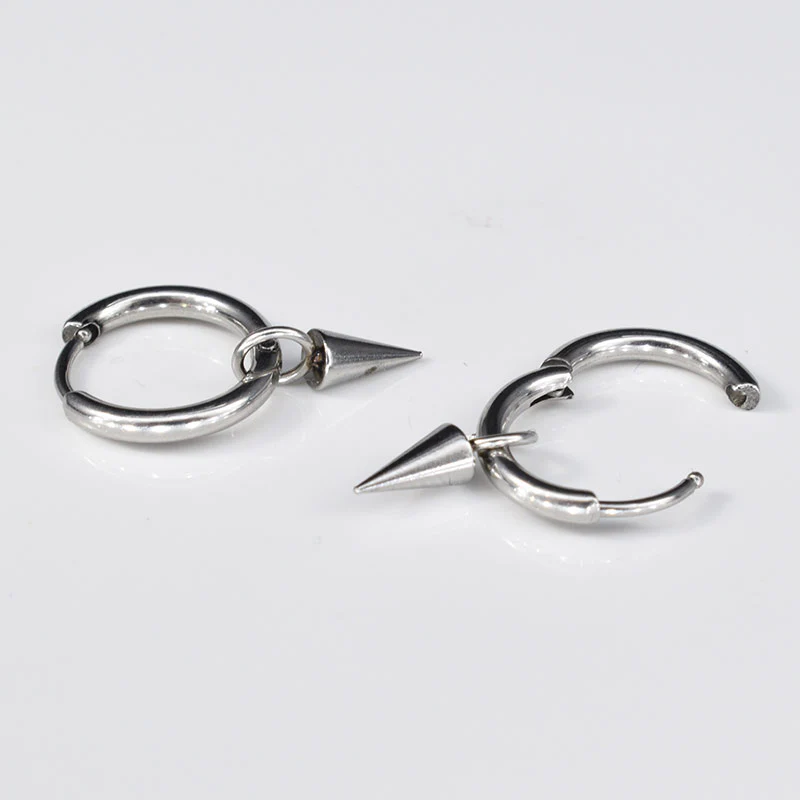 Steel Clicker Hoops with Hanging Spike - Image 2