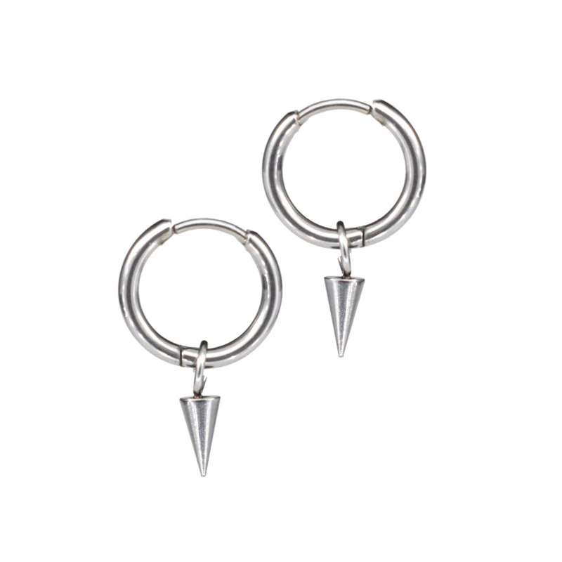 Steel Clicker Hoops with Hanging Spike - Image 3