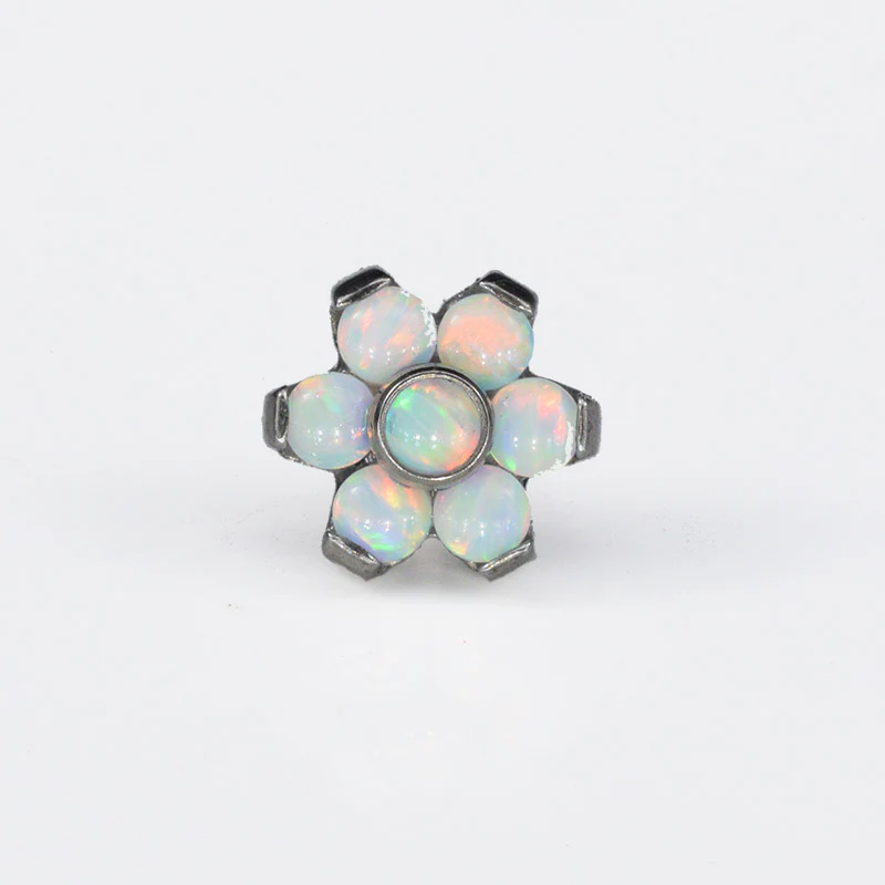 Threadless Titanium Piercing End with Opal Cluster - Image 2