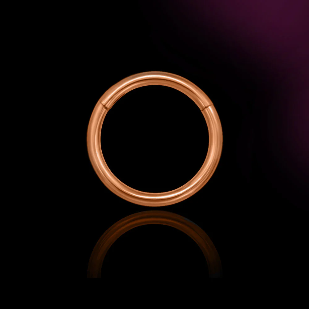 Titanium Nose Clicker Ring Rose Gold Plated