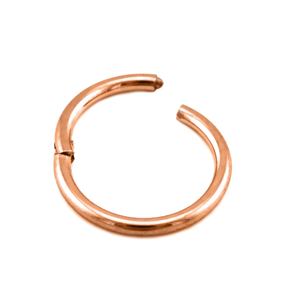 Titanium Nose Clicker Ring Rose Gold Plated - Image 2