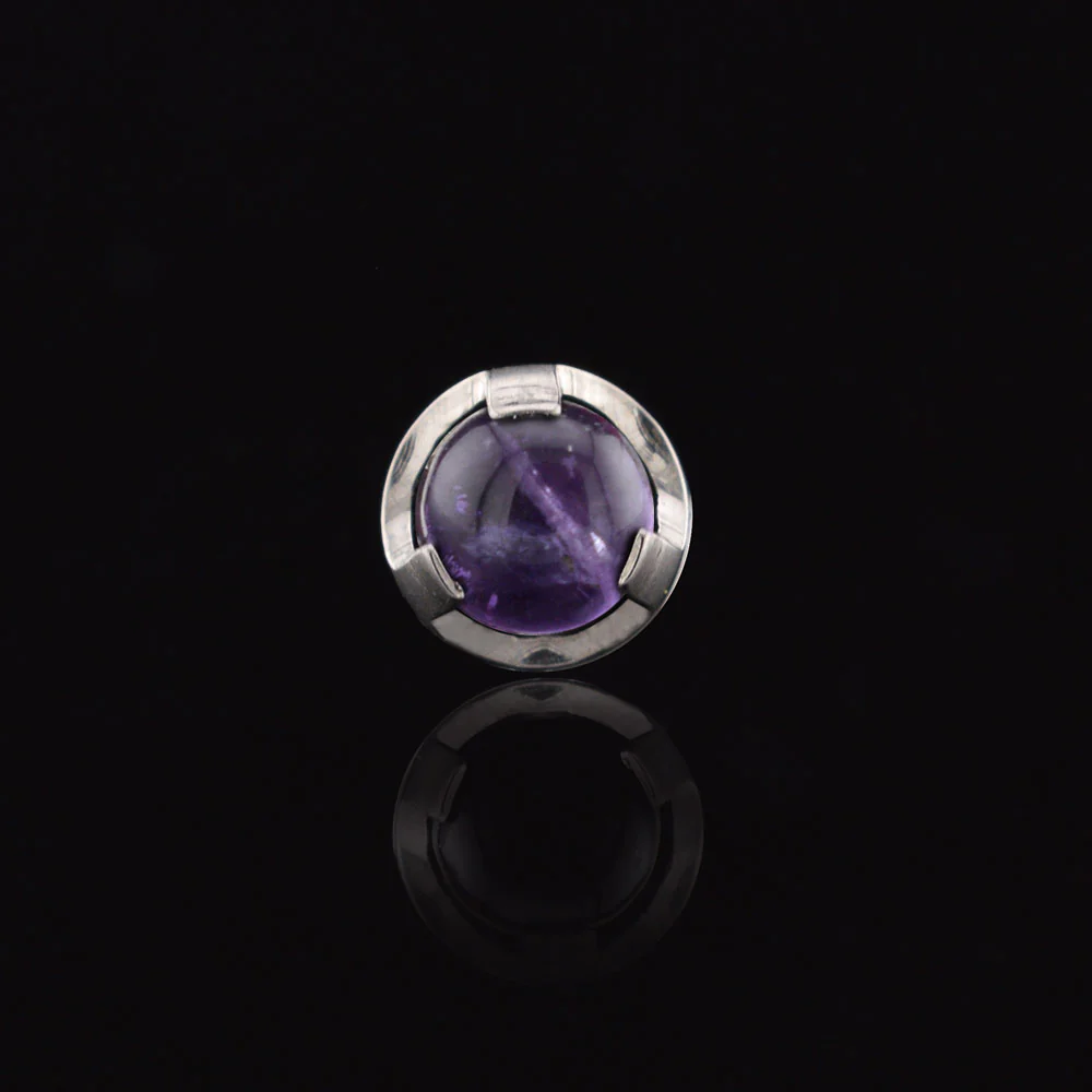 Titanium Threadless Piercing End with Amethyst