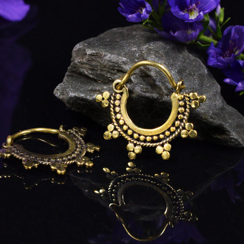 Tribal Brass Earrings - Image 2
