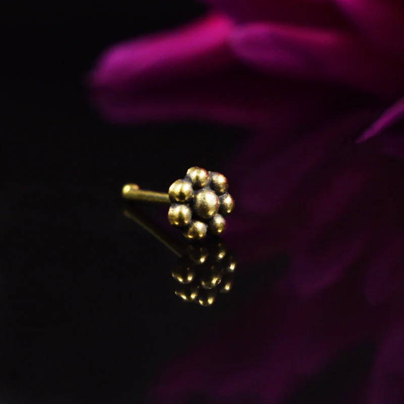 Tribal Indian Brass Nose Stud 'Mendaja'