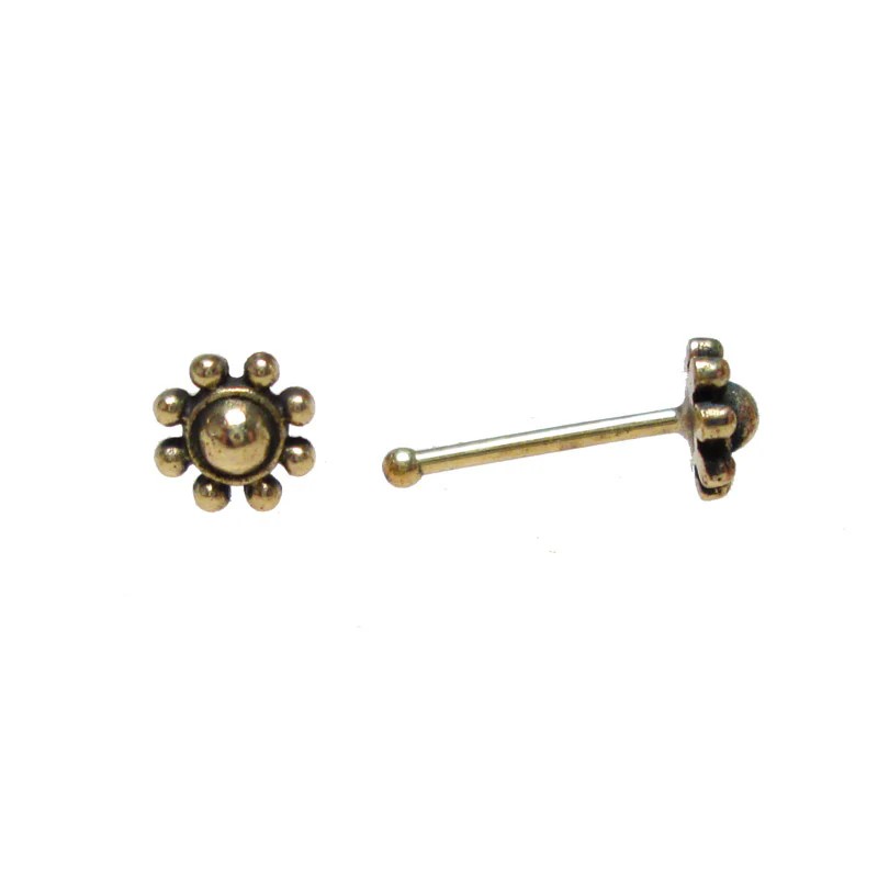 Tribal Indian Brass Nose Stud 'Mendaja' - Image 2