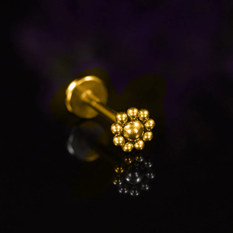 Tribal Dot Design Labret in Gold