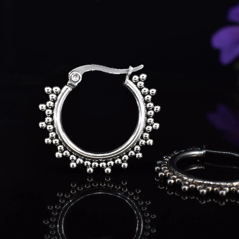 Tribal Dot Hoop Earrings