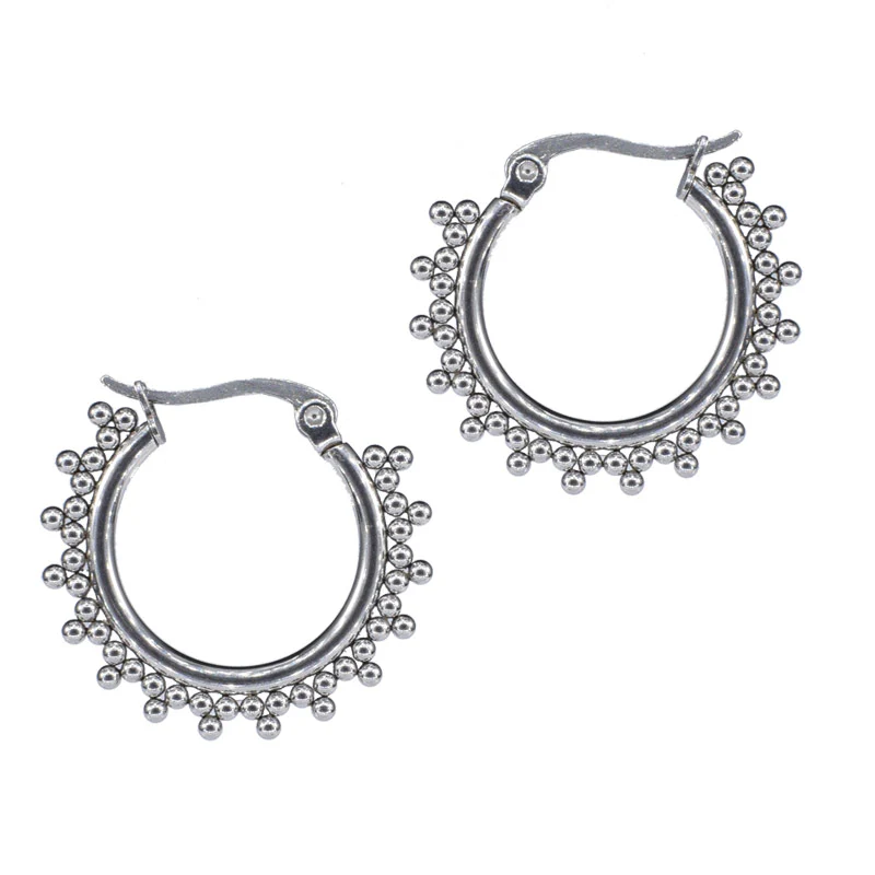 Tribal Dot Hoop Earrings - Image 2