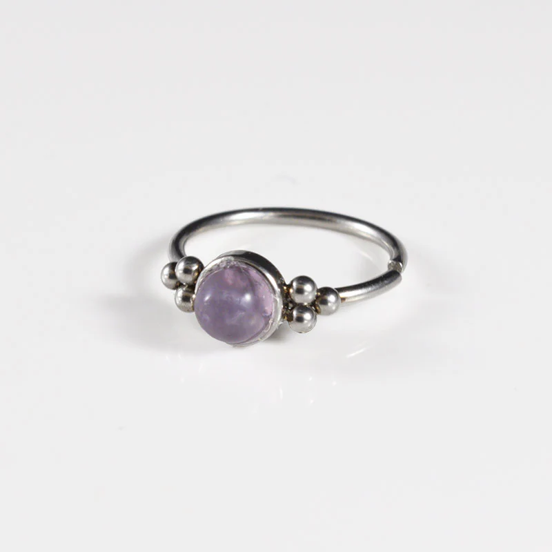 Nose Ring with Amethyst Stone - Image 2