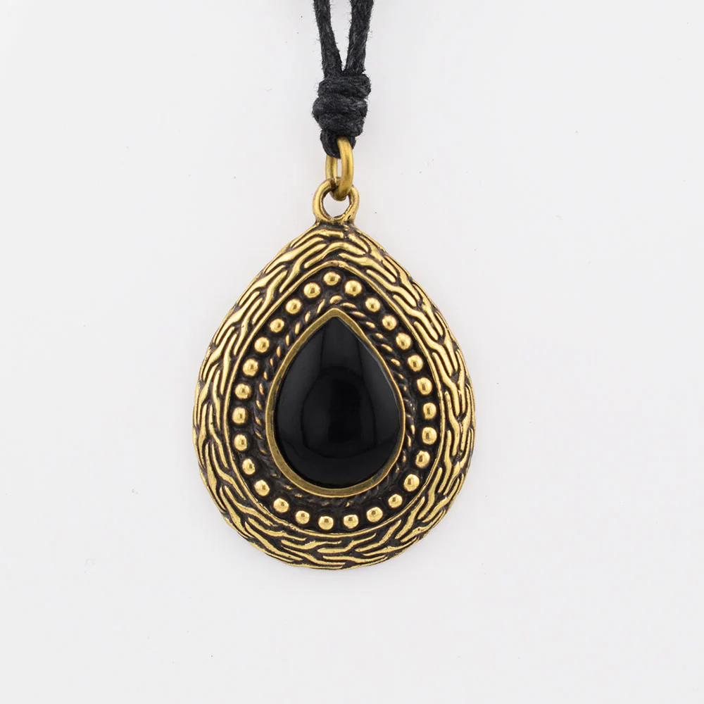 Tribal Onyx Teardrop Pendant - Image 2