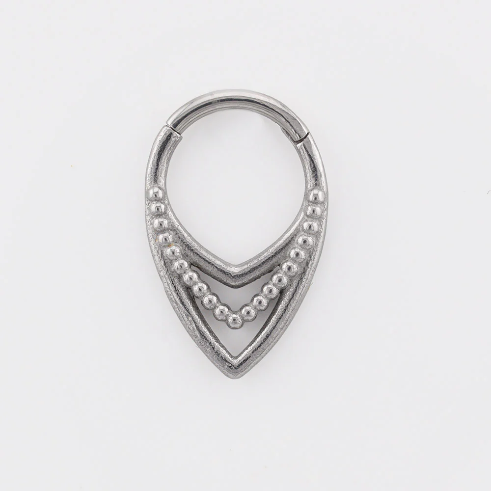 'Jana' Triple V Shape Clicker Ring with Tribal Dots - Image 2