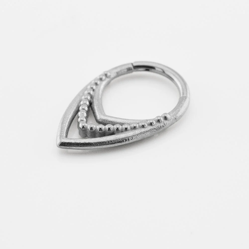 'Jana' Triple V Shape Clicker Ring with Tribal Dots - Image 3