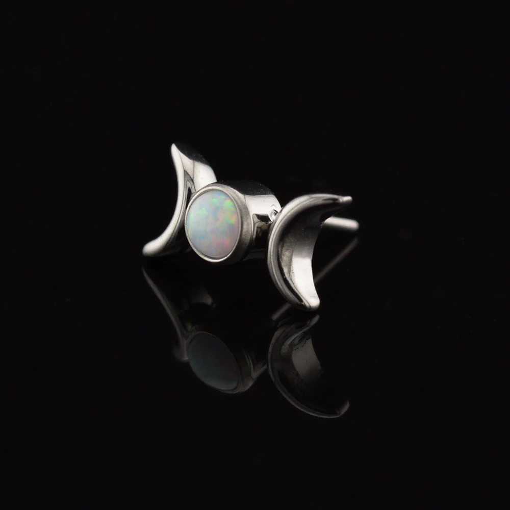 Triple Moon Goddess Labret in Titanium - Image 3