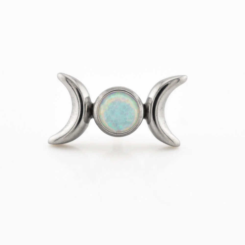 Triple Moon Goddess Labret in Titanium - Image 4