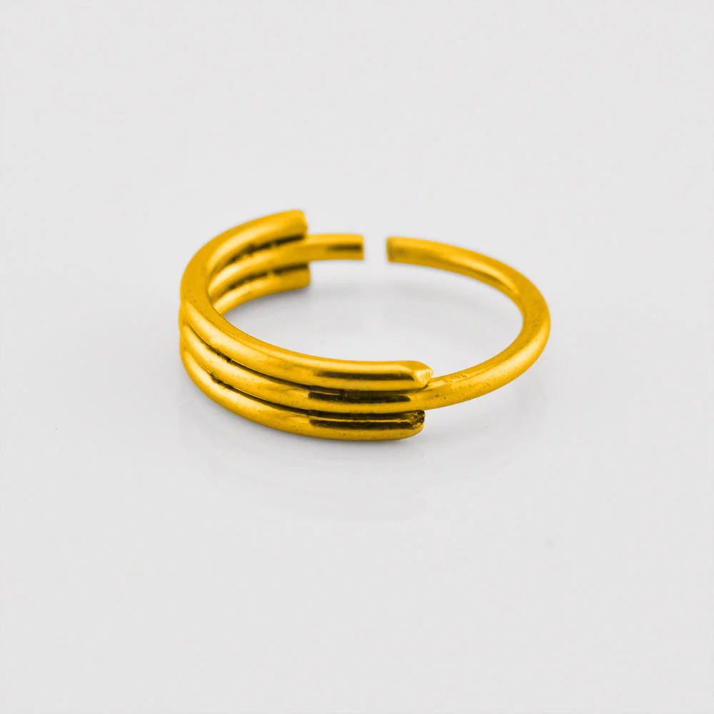 Triple Nose Ring in Gold - Image 4