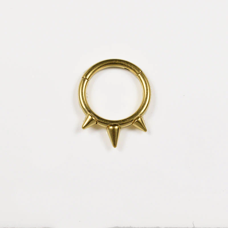 Triple Spike Hinged Segment Ring in Gold - Image 2