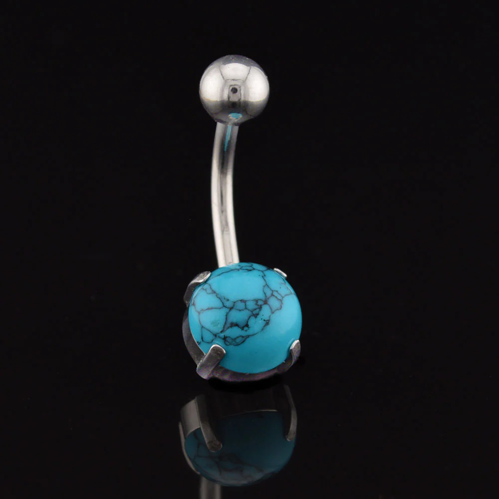 Turquoise Stone Navel Bar