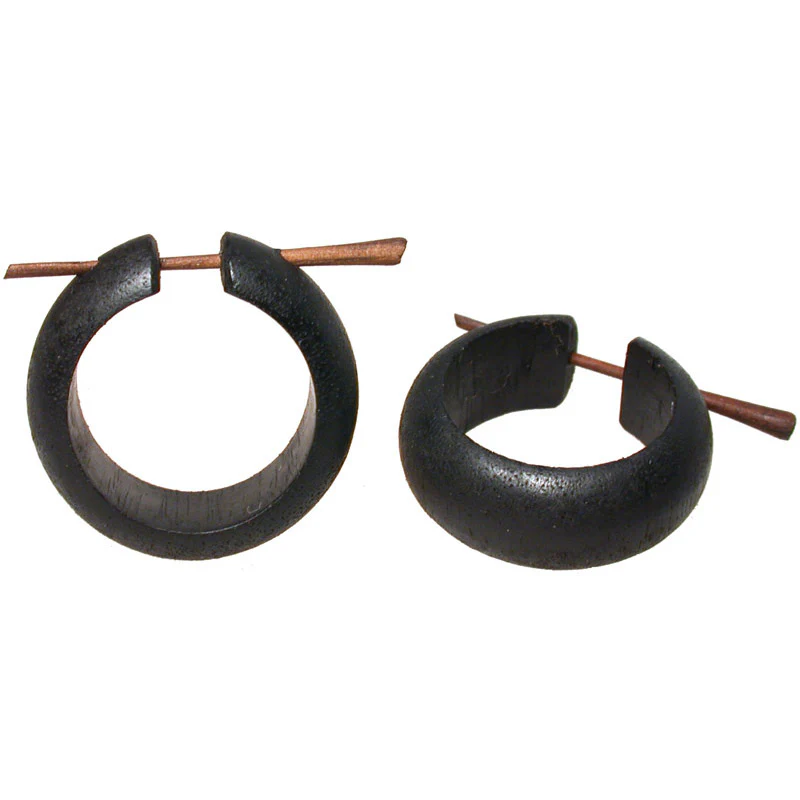 Wooden Hoop Earrings  'Lovina' - Image 3
